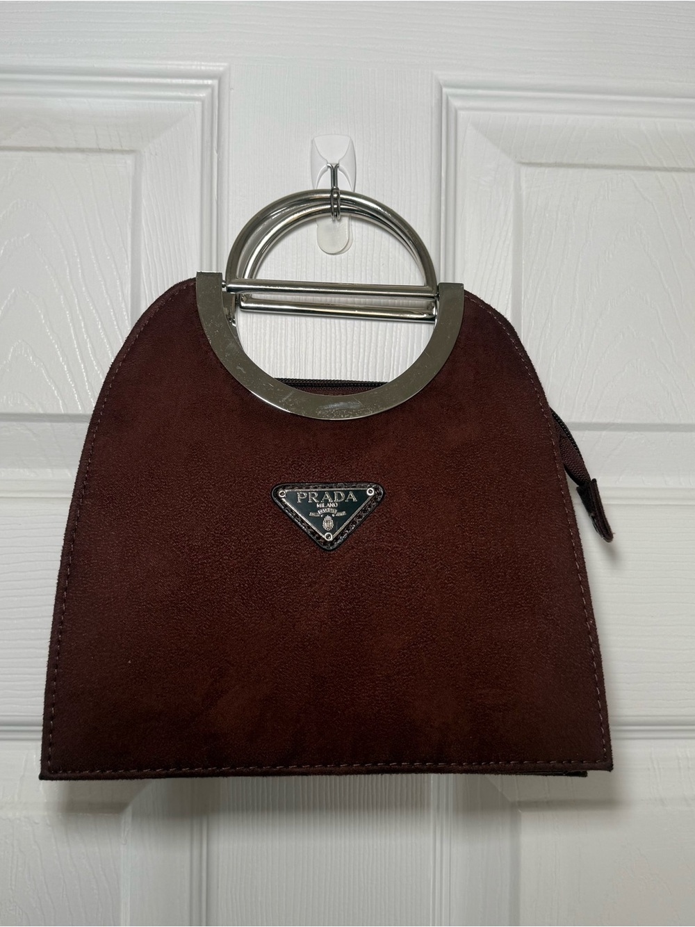Brown Suede Top-Handle Women's Bag